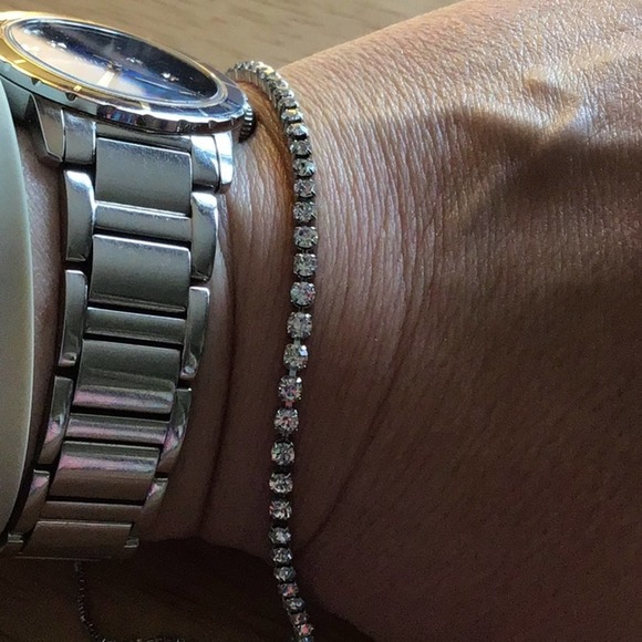 Jewelry - Cubic zirconia tennis bracelet, adjustable